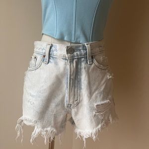 Abercrombie ripped denim high waist shorts